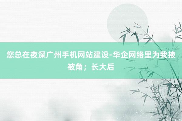 您总在夜深广州手机网站建设-华企网络里为我掖被角；长大后